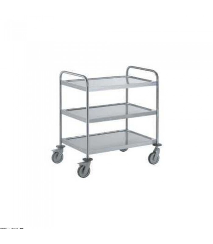 CHARIOT DE SERVICE INOX PLAT1000X600 MM 3 PLATEAUX TOURNUS dans CHARIOT DE DEBARRASSAGE