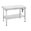 TABLE INOX CENTRALE ERGONOMIX AVEC ETAGERE INFERIEURE AMOVIBLE 140CM HAUTEUR REGLABLE dans TABLES INOX