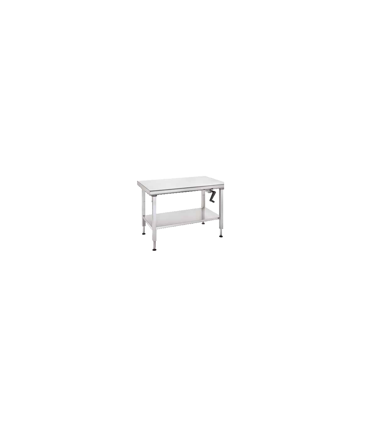 TABLE INOX CENTRALE ERGONOMIX AVEC ETAGERE INFERIEURE AMOVIBLE 140CM HAUTEUR REGLABLE dans TABLES INOX