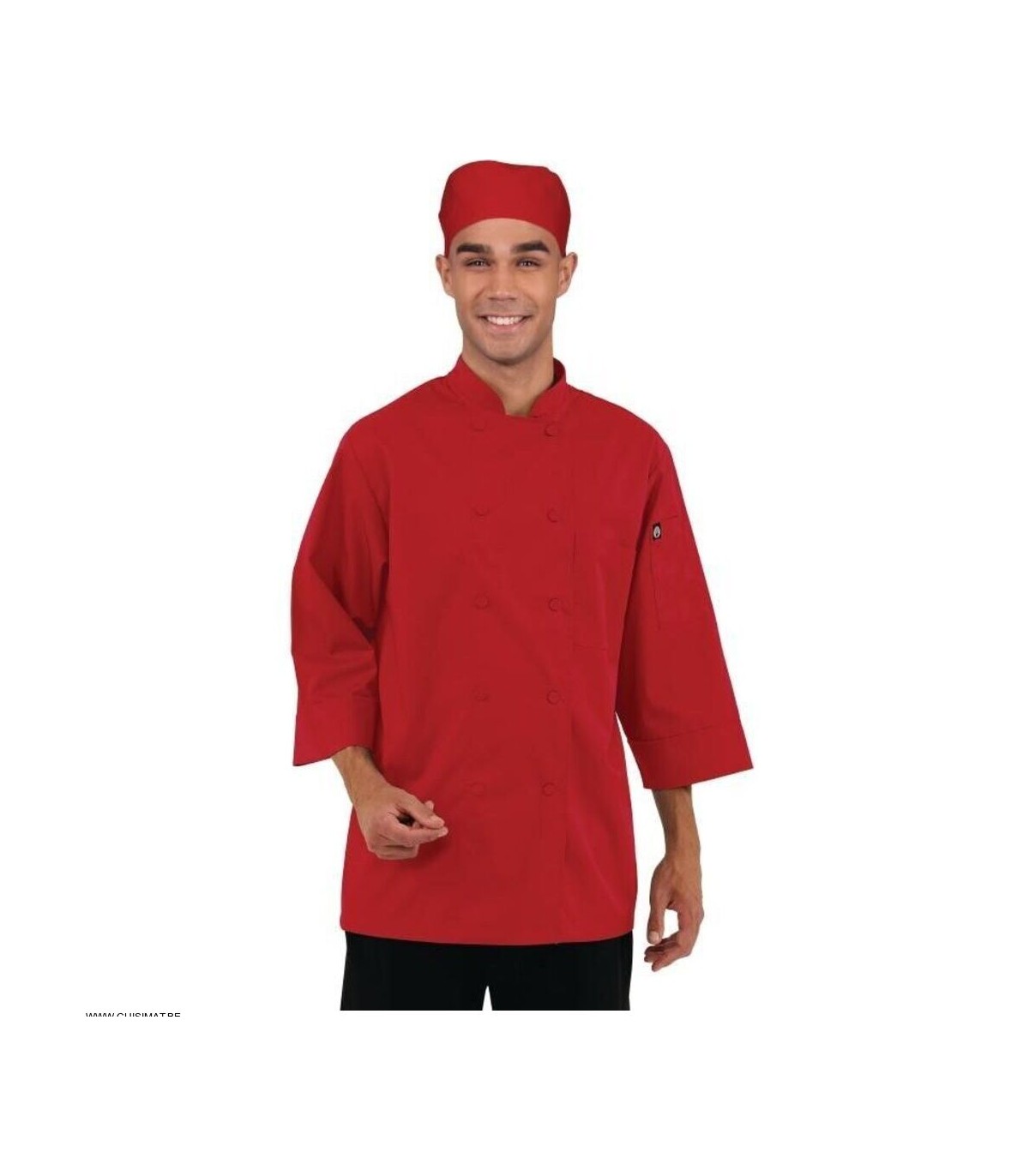 VESTE CHEF COLORS ROUGE TAILLE M CHEFWORKS dans VESTE