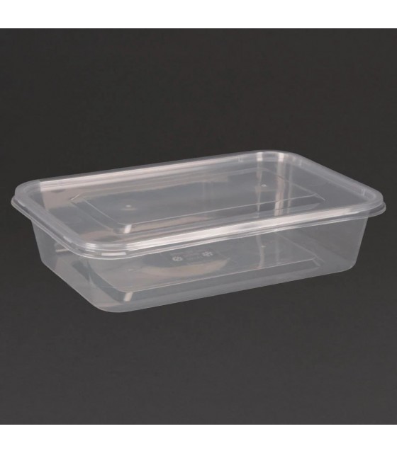 BAC PLASTIQUE + COUVERCLE POUR MICRO-ONDES 500ML PAR 250 PIECES CUISIMAT dans EMBALLAGE EN PLASTIQUE