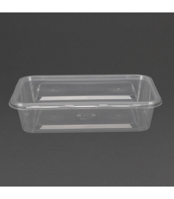 BAC PLASTIQUE + COUVERCLE POUR MICRO-ONDES 500ML PAR 250 PIECES CUISIMAT dans EMBALLAGE EN PLASTIQUE