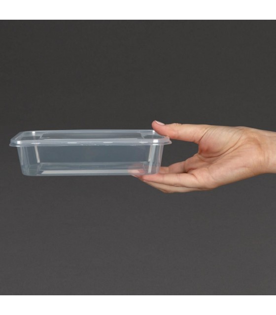 BAC PLASTIQUE + COUVERCLE POUR MICRO-ONDES 500ML PAR 250 PIECES CUISIMAT dans EMBALLAGE EN PLASTIQUE