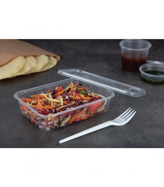 BAC PLASTIQUE + COUVERCLE POUR MICRO-ONDES 500ML PAR 250 PIECES CUISIMAT dans EMBALLAGE EN PLASTIQUE