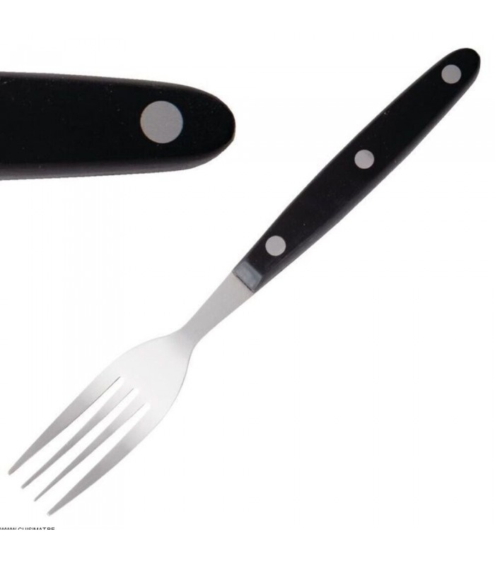 FOURCHETTE A STEAK NOIR, EMBALLAGE 12 PCS  OLYMPIA COUVERTS dans BISTRO