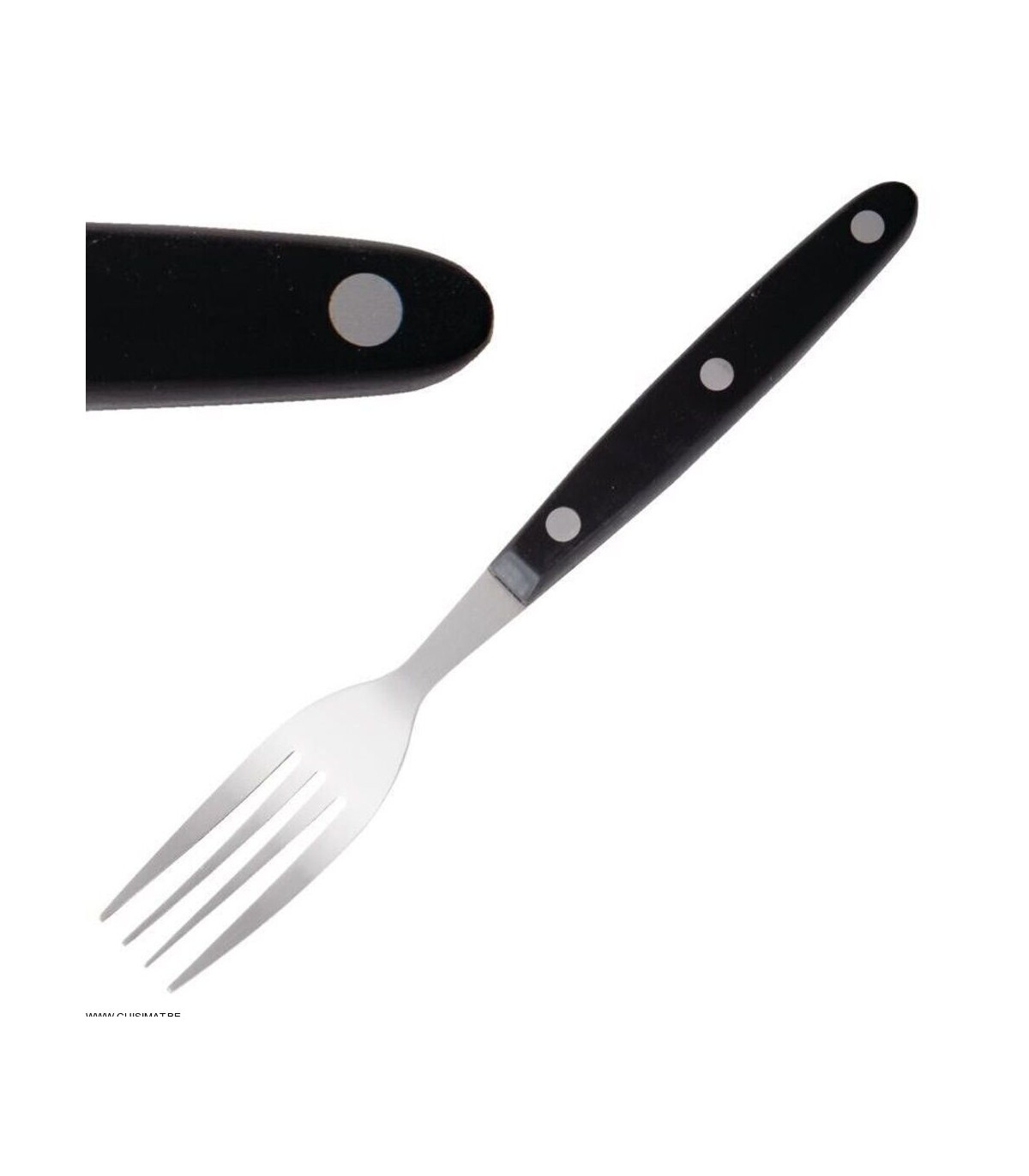 FOURCHETTE A STEAK NOIR, EMBALLAGE 12 PCS  OLYMPIA COUVERTS dans BISTRO