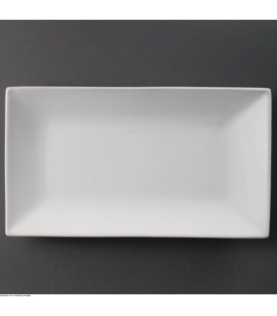 PLAT BLANC PLAT RECTANGULAIRE 38*20CM PAR 1 OLYMPIA PORCELAINE dans OLYMPIA