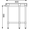 TABLE INOX DE COIN 60CM dans TABLES INOX