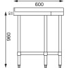 TABLE INOX DE COIN 60CM dans TABLES INOX