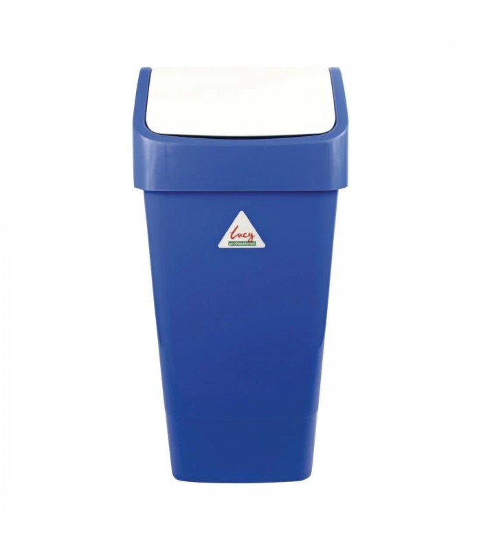 POUBELLE A COUVERCLE BATTANT BLEU 50LT SYR dans POUBELLES