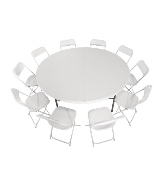 TABLE RONDE PLIANTE PAR LE CENTRE Ø1.8M dans TABLE PLIANTE