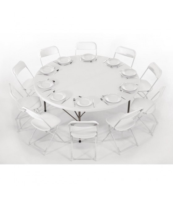 TABLE RONDE PLIANTE PAR LE CENTRE Ø1.8M dans TABLE PLIANTE