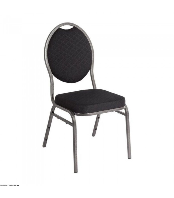 CHAISE BANQUET 4 PIECES NOIR ACIER dans CHAISES