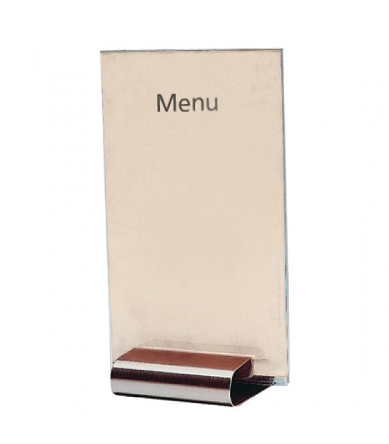 PORTE MENU AVEC PIED INOX 8*8*H18CM CUISIMAT dans SUPPORTS DE PRESENTATION