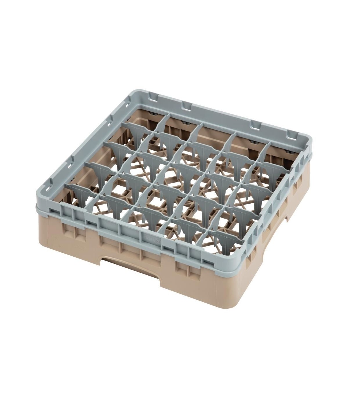 CASIER A VERRES 25 COMPARTIMENTS CAMRACK BEIGE HAUTEUR MAX 92MM CAMBRO dans PANIER DE LAVAGE