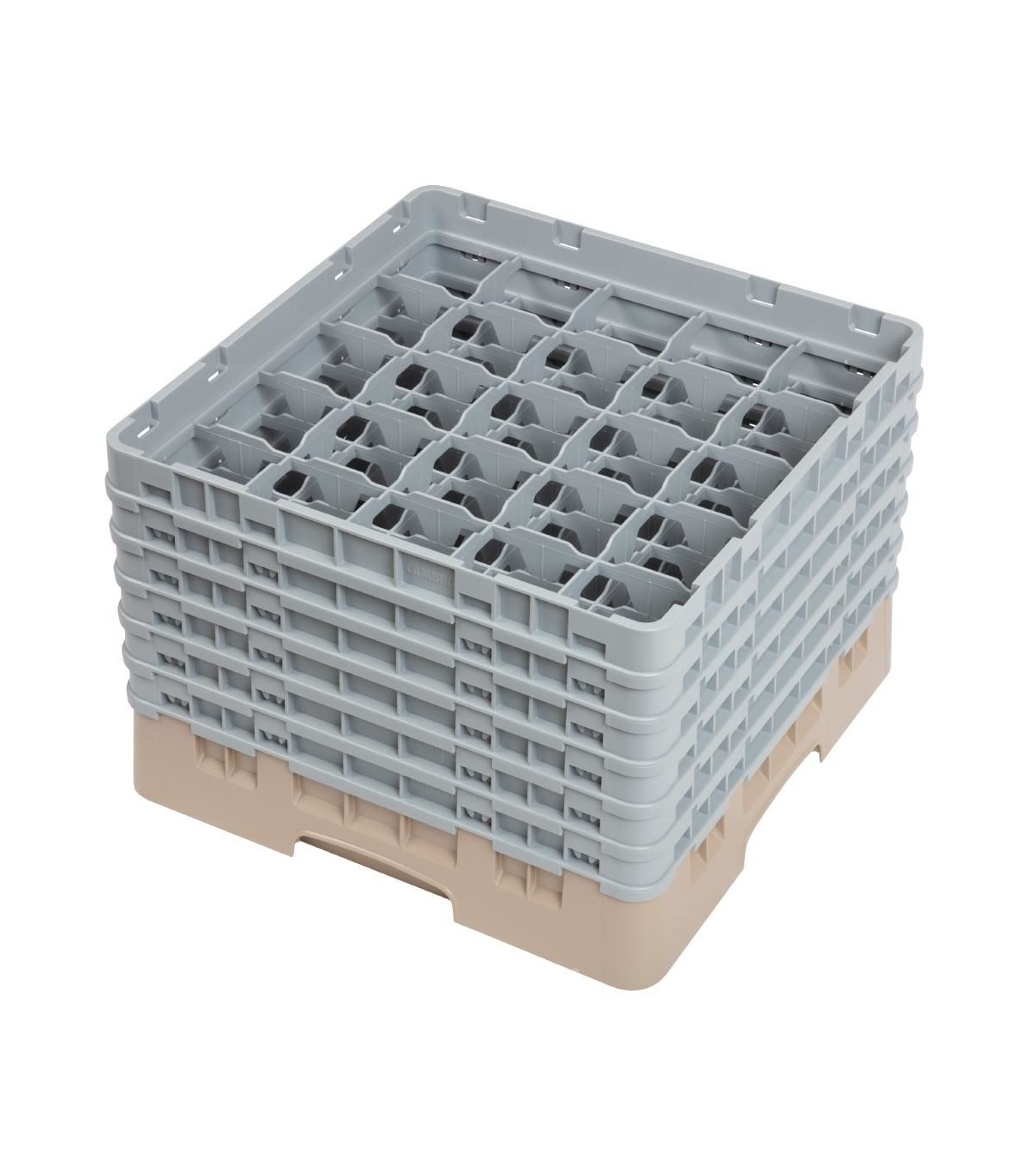 CASIER A VERRES 25 COMPARTIMENTS CAMRACK BEIGE HAUTEUR MAX 298MM CAMBRO dans PANIER DE LAVAGE