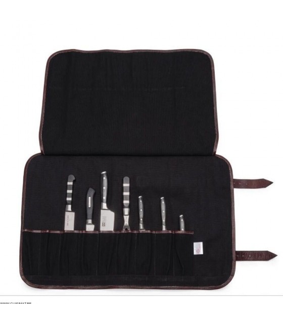 TROUSSE A COUTEAUX EN TOILE NOIRE 9 EMPLACEMENTS BOLDRIC dans SET COUTEAUX