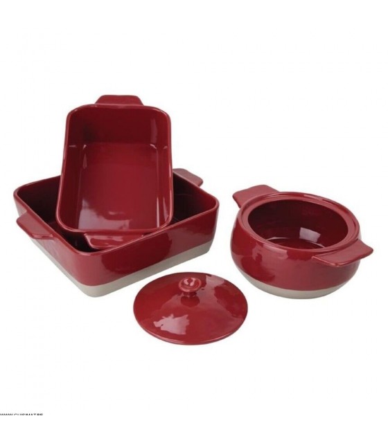 PLAT A ROTIR CARRE ROUGE ET TAUPE GN 1/2 4.2LT 1 PIECE dans OLYMPIA