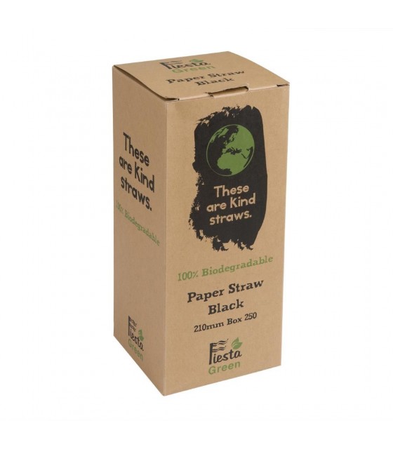 PAILLES EN PAPIER BIODEGRADABLES NOIRES 250 PIECES dans PAILLES ET CHALUMEAUX