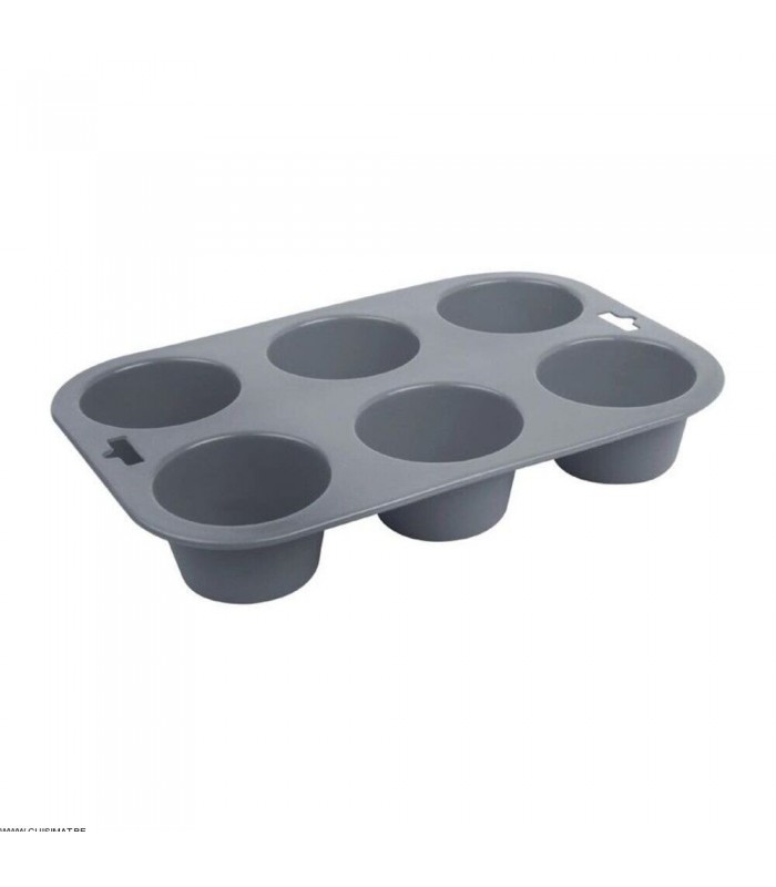 PLAQUE FLEXIBLE EN SILICONE 6 MUFFINS dans MOULES PATISSERIES