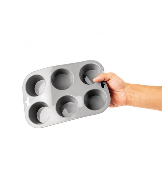 PLAQUE FLEXIBLE EN SILICONE 6 MUFFINS dans MOULES PATISSERIES