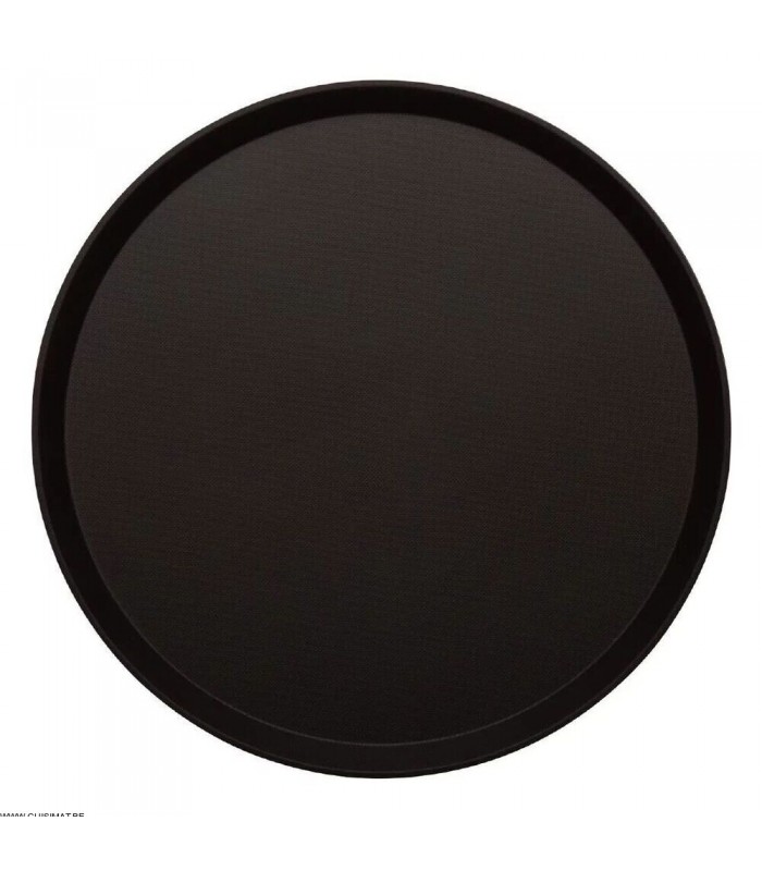 PLATEAU ROND NOIR Ø35.5 CM FIBRE DE VERRE ANTIDERAPANT TREADLITE CAMBRO dans PRESENTATION DE COMPTOIR