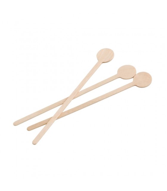 AGITATEURS A COCKTAIL BIODEGRADABLES EN BOIS 150MM 100 PIECES dans EMBALLAGE EN BOIS