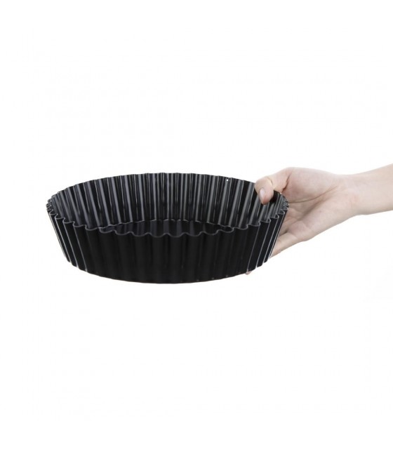 MOULE A QUICHE CANNELE ANTI-ADHESIF FOND AMOVIBLE Ø25CM CUISIMAT dans MOULES QUICHE