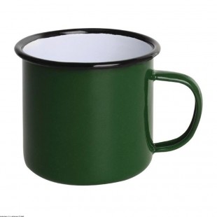 MUG EN ACIER EMAILLE VERT ET NOIR 350ML 6 PIECES dans ACIER EMAILLE