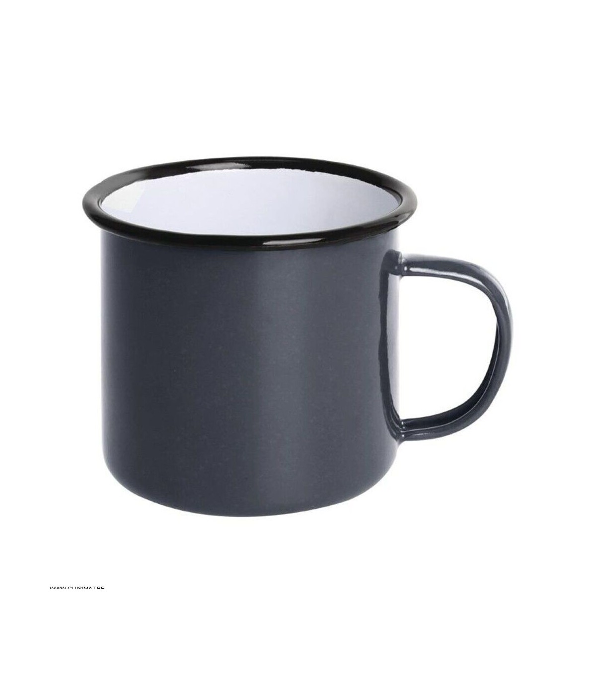 MUG EN ACIER EMAILLE GRIS ET NOIR 350ML 6 PIECES dans ACIER EMAILLE