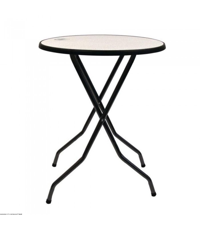 TABLE HAUTE BORD NOIR Ø 85CM ARDENNES MANGE DEBOUT dans TABLE HAUTE