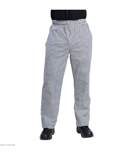 PANTALON VEGAS DE CUISINE A CARREAUX NOIRS ET BLANCS TAILLE XL dans CARREAUX