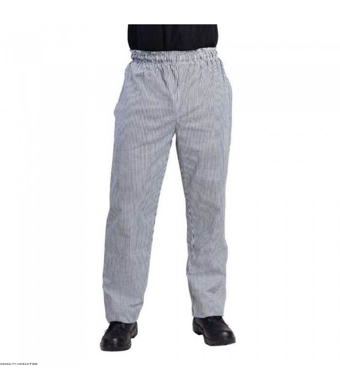 PANTALON VEGAS DE CUISINE A CARREAUX NOIRS ET BLANCS TAILLE XL dans CARREAUX