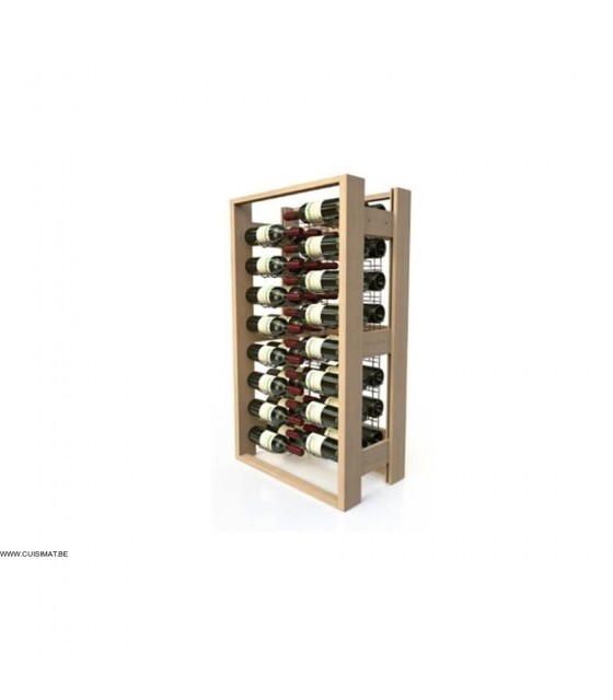 CASIER A VIN EN BOIS + NIVEAUX CHROMES VISIOBOIS 16 NIVEAUX NH3 - 48 BOUT. VISIORACK dans ETAGERES A VIN