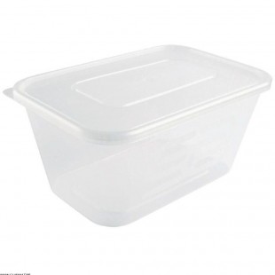 BAC PLASTIQUE + COUVERCLE POUR MICRO-ONDES 500ML PAR 250 PIECES CUISIMAT dans EMBALLAGE EN PLASTIQUE