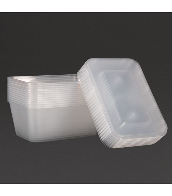 BAC PLASTIQUE + COUVERCLE POUR MICRO-ONDES 1000ML PAR 250 PIECES CUISIMAT dans EMBALLAGE EN PLASTIQUE