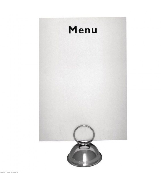 SUPPORT POUR MENU ROND INOX dans SUPPORTS DE PRESENTATION