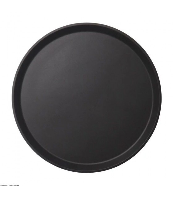 PLATEAU DE SERVICE ROND NOIR Ø35.5CM FIBRE DE VERRE ANTIDERAPANT CAMTREAD CAMBRO dans PRESENTATION DE COMPTOIR