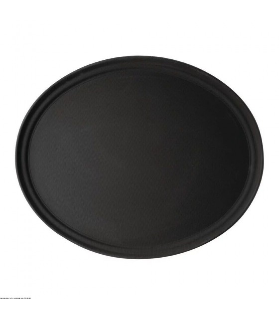 PLATEAU DE SERVICE OVALE 60CM NOIR FIBRE DE VERRE ANTIDERAPANT CAMTREAD CAMBRO dans PRESENTATION DE COMPTOIR