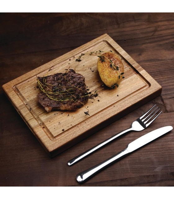 PLANCHE A STEAK AVEC GOUTTIERE dans BOIS