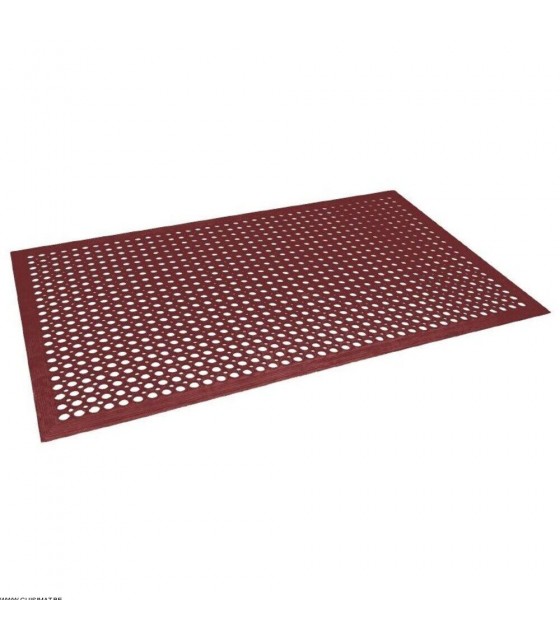 TAPIS EN CAOUTCHOUC ANTI-FATIGUE ROUGE 0.9*1.5M CUISIMAT dans CANIVEAU