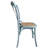 CHAISE EN BOIS DOSSIER CROISE BLEU PATINE LOT DE 2 PIECES dans CHAISES