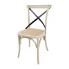 CHAISE EN BOIS DOSSIER CROISE COULEUR SABLE LOT DE 2 PIECES dans CHAISES