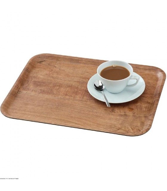 PLATEAU STRATIFIE MARRON 43CM SURFACE GRAINEE MADEIRA CAMBRO OLIVIER dans PRESENTATION DE COMPTOIR