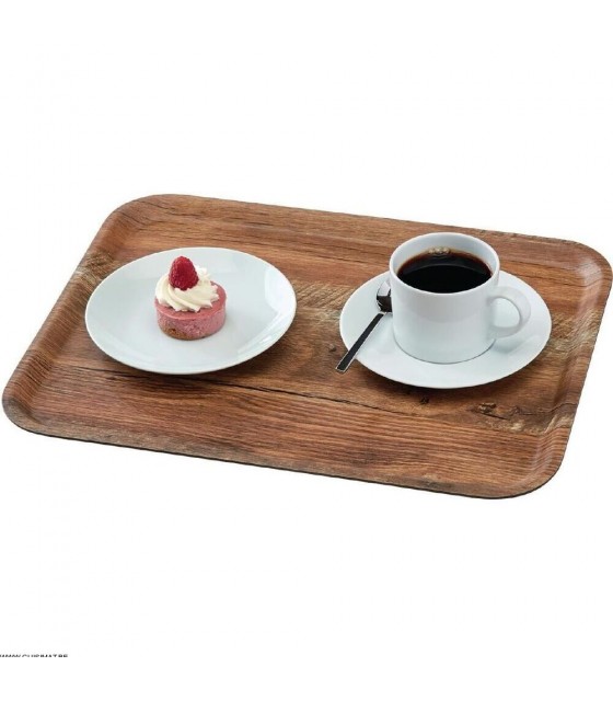 PLATEAU STRATIFIE CHENE BRUN 46CM SURFACE GRAINEE MADEIRA CAMBRO dans PRESENTATION DE COMPTOIR