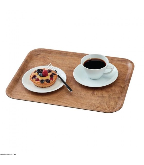 PLATEAU STRATIFIE OLIVIER MARRON 46CM SURFACE GRAINEE MADEIRA CAMBRO dans PRESENTATION DE COMPTOIR