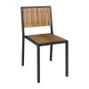 CHAISES EN ACIER ET ACACIA LOT DE 4 dans CHAISES