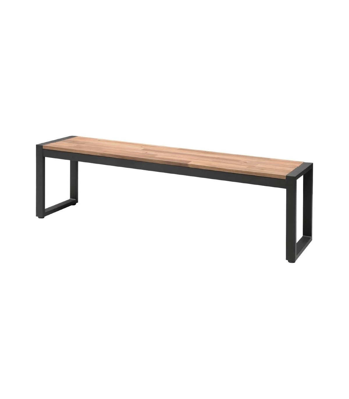 BANCS INDUSTRIELS EN ACIER ET ACACIA 160CM LOT DE 2 dans CHAISES