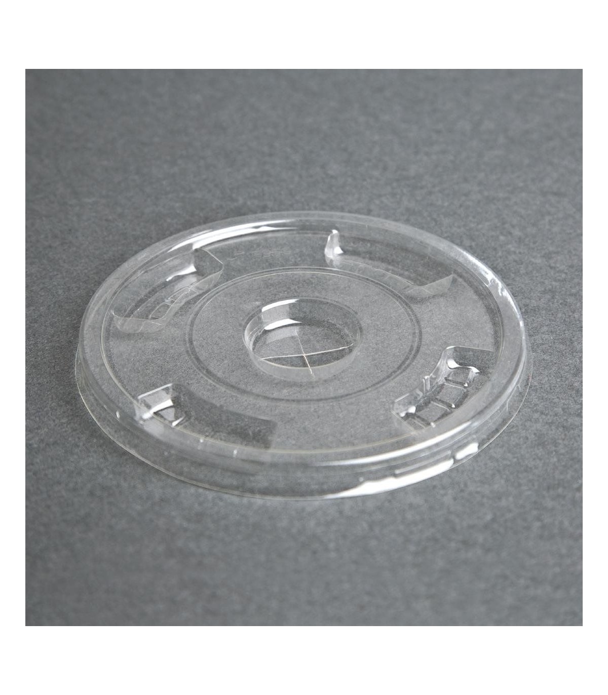 Couvercle plat transparent en PLA pour gobelet jetable, biodégradable