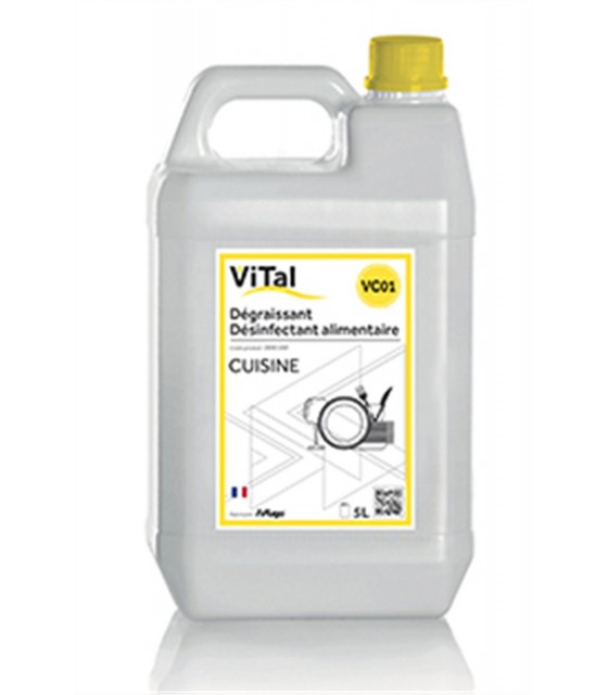 DEGRAISSANT DESINFECTANT ALIMENTAIRE 5LT VITAL CUISINE VC01 dans DEGRAISSANT
